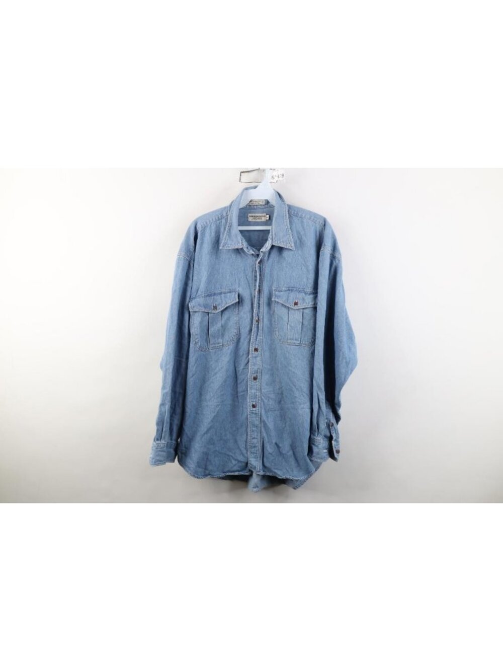 Vintage 80s 90s Abercrombie & Fitch Mens XL Denim Jean Collared Button Shirt